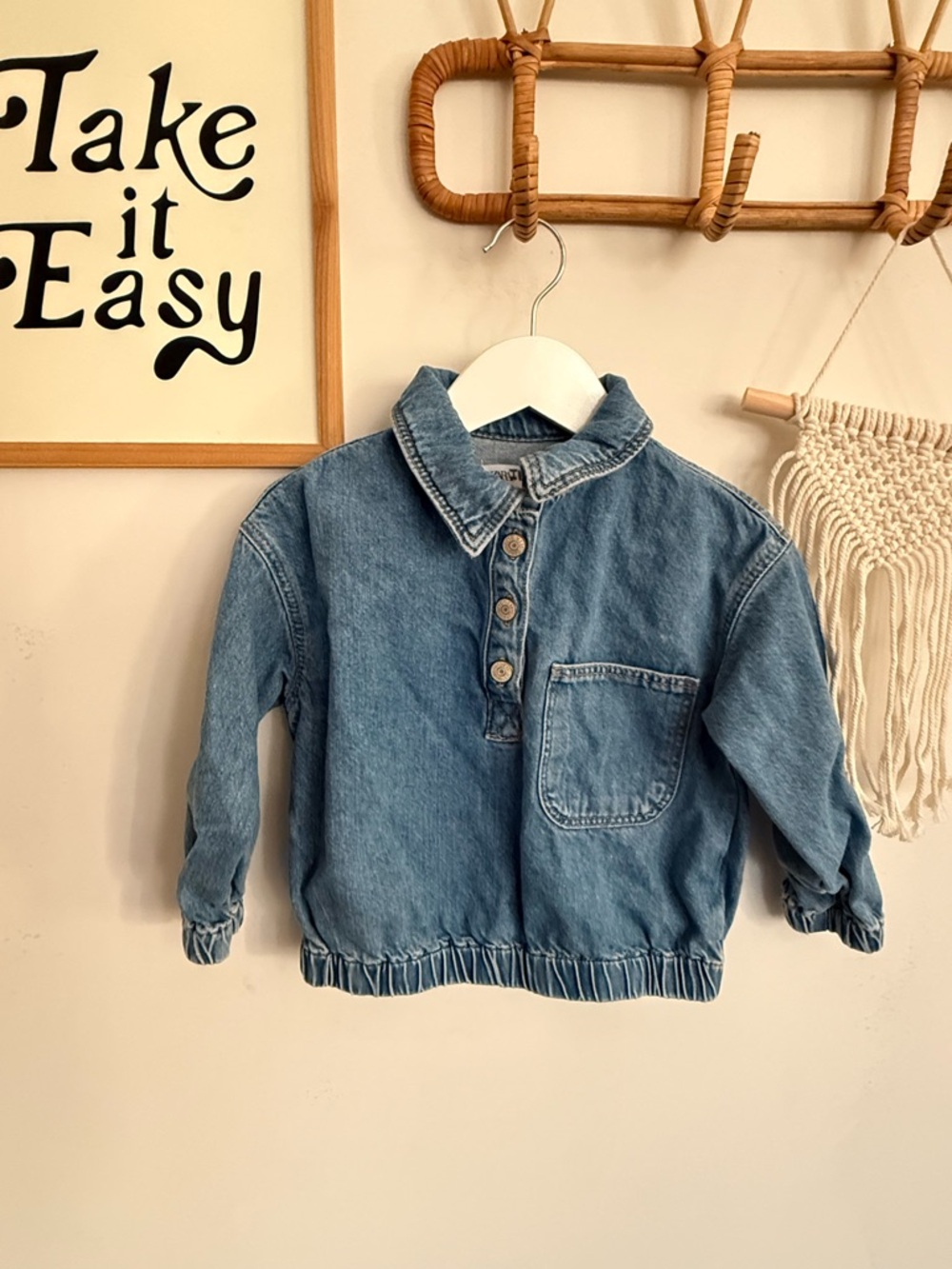 Zara - toddler girls denim pullover